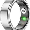 Smart Ring Sleep Tracker,Fitness Tracking Wearable with Heart Rate,Blood Oxygen,Distance,Calories Monitoring,Air Gestures,Remote Photograph,IP68 Waterproof for iOS/Android(Silver,12)