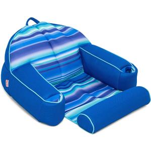 Big Joe Lazy Lounger No Inflation Needed Pool Float with Footrest and Headrest, Quick Draining Fabric