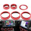 Auovo AC Knob Rings Trims Compatible with Subaru BRZ 2022-2026 for Toyota GR86 2022-2025 2026 Interior Accessories Air Conditioning Radio Switch Cover Audio Volume Button Ring (Knob Trims-6PCS, Red)