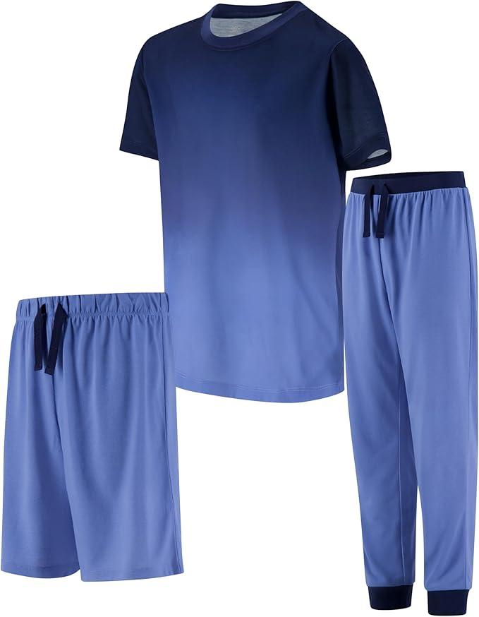 Boys Pajamas Set, 3-Piece Boys Sleepwear Pjs, Loose Fit, Soft, Breathable, Teens and Kids -  (Size 14-16)