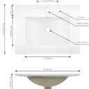 JONATHAN Y Ancillary 24" Bathroom 3-Hole Sink Top, White