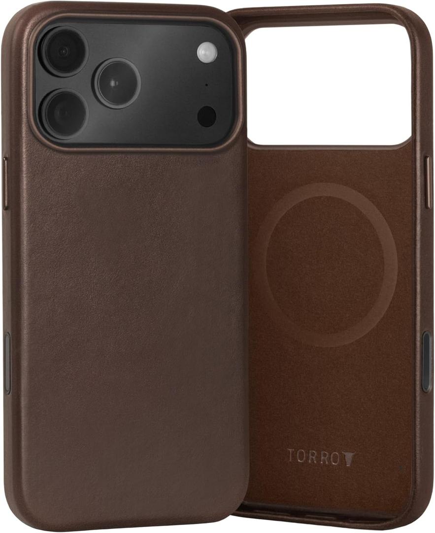 TORRO Premium Leather Case Compatible with iPhone 17 Pro Max 6.9 2025  Genuine Leather MagSafe Compatible, Ultra Slim Bumper Case (Dark Brown) TORRO Premium Leather Case Compatible with iPhone 17 Pro Max 6.9 2025  Genuine Leather MagSafe Compatible, Ultra Slim Bumper Case (Dark Brown)