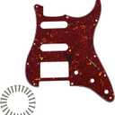 HSS 11 Hole Strat Pickguard ST Pick Guard Scratch Plate for Fender USA/Mexican Standard Stratocaster Modern Style Electric Guitar,Red tortoise 4ply