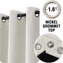 H.VERSAILTEX Farmhouse Boho Curtains for Living Room, 90% Blackout Curtain for Bedroom Energy Efficient, Linen Grommet Curtains 84 Inch Length, Burlap Textured 2 Panels, W52 x L84in, Heather Ivory