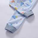 Little Boys Cotton Pajamas Sets Short Sleeve Top with Long John Snug Fit 2 Piece Sleepwear (Ships Blue)