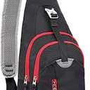 Kimlee Sling Bag Crossbody Bags Men, Travel Hiking Chest Daypack for Women One Strap Backpack Lightweight Over Shoulder Bag (Black)