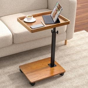 XNSDXV C Table End Table Adjustable Height, 360Swivel TV Tray Table for Small Spaces, Couch Tables That Slide Under, C Shaped Side Tables Living Room and Bedroom for Sofa, Bed,Chair, Snack