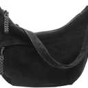 Women's Crescent Crossbody Bag – Large Capacity Suede Sling Bag, Travel Shoulder Bag for Women, Tote Purse