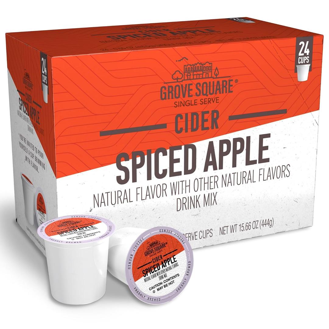 Grove Square Cider Single Serve Cups, Spiced Apple, 24 Count (Pack of 1) (EXP 10/06/26)