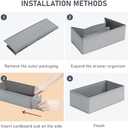 DIMJ Drawer Organizer Clothes - Small Dresser Organizer for Baby Clothes, Underwear, Socks, Bra, Belt, Tie - Grey, 3 Piece