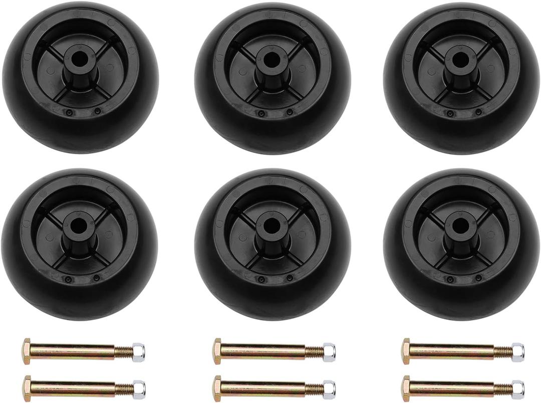 Lawn Mower Anti Scalp Deck Wheel Kit Set of 6 Compatible with Cub Cadet, John Deere, MTD & More Work with 38" 40" 46" 50" & More decks Replace# 753-04856A, 734-3058, 174873 Lawn Mower Anti Scalp Deck Wheel Kit Set of 6 Compatible with Cub Cadet, John Deere, MTD & More Work with 38" 40" 46" 50" & More decks Replace# 753-04856A, 734-3058, 174873