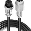 Triowei GX16 4 Pin Aviation Connector Cable, 9.84FT Male to Female Extension Cord with Panel Mount, Circular Metal Plug Wire for Industrial Equipment
