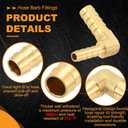 HARFINGTON 1pcs 90 Degree Hose Elbow 1/2" to 3/8" Brass Hose Barb Fitting Metals Splicer Mender for 3D Printing, Air Compressor, CNC Machine, Dies
