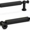 Goldenwarm 10 Pack Black Cabinet Handles Matte Black Cabinet Pulls Kitchen Drawer Handles 3 Inch Zinc Alloy Dresser Hardware for Bathroom Cupboard Bedroom, 76mm Hole Centers