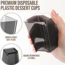 Mifoci 50 Pcs Black 5 oz Plastic Dessert Cups Appetizer Cups for Parties Mini Square Disposable Dessert Bowls Parfait Bowls for Pudding Fruit Yogurt Ice Cream Mousse