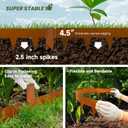 Corten Steel Landscape Edging-4.5" H X 40" L Metal Garden Edging-33FT-Landscape Lawn Edging 10 Pcs-No-Dig Hammer Heavy Duty Steel Edging-Bendable Border Strips for Lawn Yard GJWCVL-10 Clips