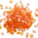 Lanyani 200 Pieces Glass Mosaic Tiles, 4-Shapes Mixed Stained Glass Pieces Tile for Crafts,Orange Ice