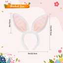 Joyline Cute Bunny Headband for Women GirlsFluffy Rabbit Ear Hairband Costume Accessories Easter Birthday Party Favors Gifts (White, M)
