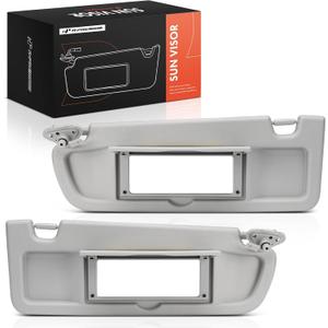 A-Premium Driver & Passenger Side Sun Visor Compatible with Honda Civic | for Civic 2006-2011, Light Gray Color, with Mirror, Replaces 83280SNAA01ZC, 83230SNAA01ZC, Easy Installation