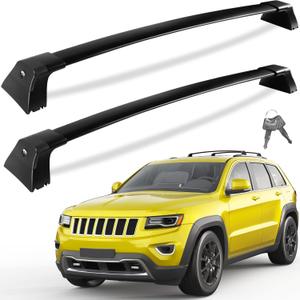 Tuyoung 300lbs Roof Rack Cross Bars Compatible with Jeep Grand Cherokee 2011-2021 with Grooved Side Rails, All-Aluminum Heavy Duty Metal Lock Roof Rails Crossbars Luggage Racks Kayak Bike Accessories