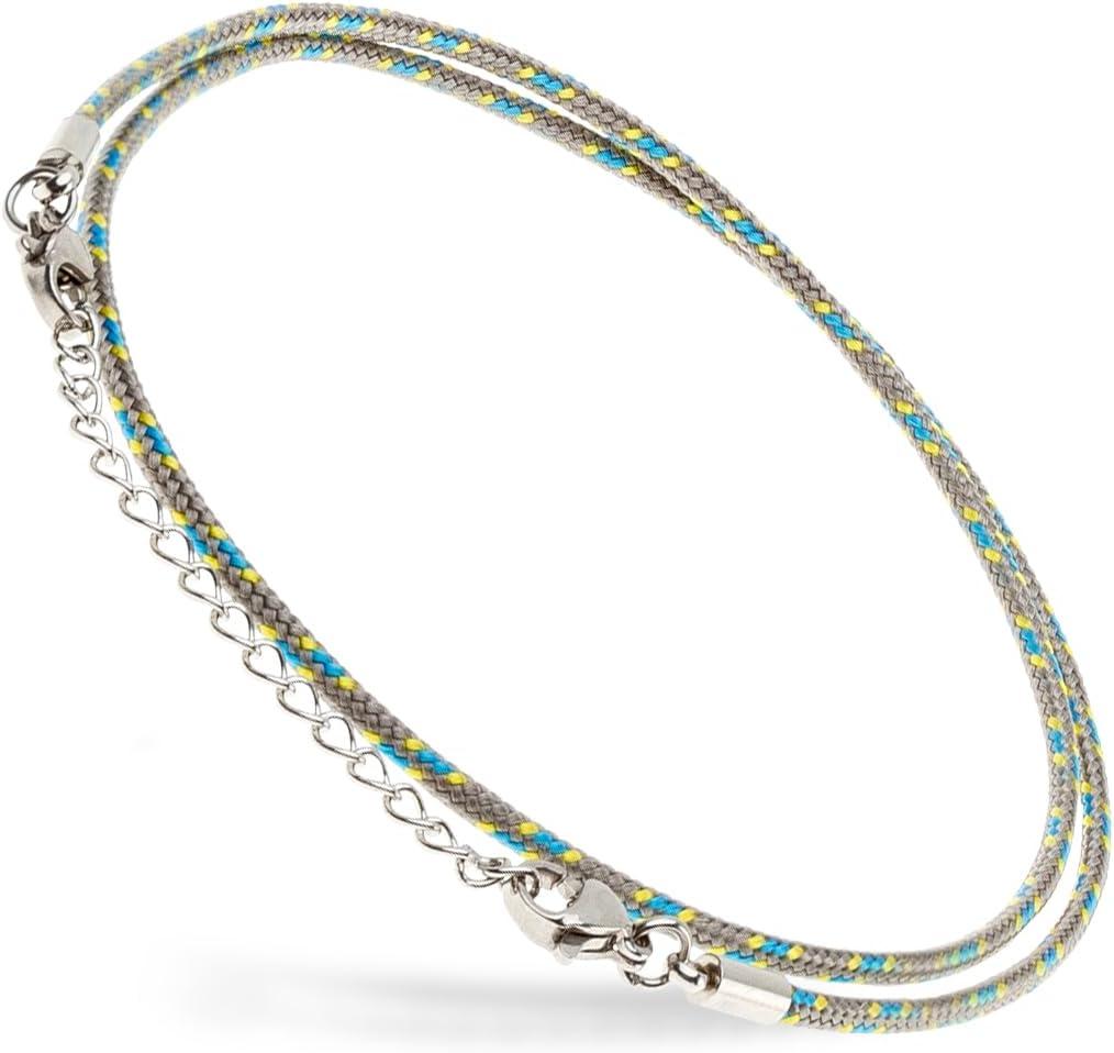 Anklet Bracelet For Women, Water Resistant Nautical Yellow Rope Anklets, Surfer String Rope Anklet, Foot Jewelry For Women (Grey)