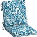 Arden Outdoor Dining Chair Cushion, 20 in x 20 in, Patio Cushion for Patio, Dining, or Rocking Chairs, Aqua Blue Fusion Floral