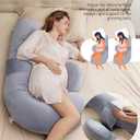 Momcozy Pregnancy Pillow, Original F Shaped Maternity Pillow for Pregnant Women with Adjustable Wedge Pillow, Full Body Support Pregnancy Pillows for Side Sleeping with Velvet Cover, Grey