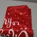 PAVILIA Holiday Throw Pillow Covers 18x18 Set of 2, Decorative Pillow Cases Bed Sofa Couch, Winter Accent Decor Cushion Bedroom Living Room, Velvet Square Euro Sham Covers, Merry Christmas Text Red