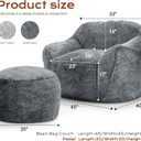 Giant Bean Bag Chairs for Adults,Large Bean Bag Couch with Ottoman, Single with Ottoman