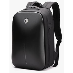 FENRUIEN Gaming Laptop Backpack 15.6 Inch, Expandable Hard Shell Backpack with USB Charging Port, Water Resistant Business Computer Backpack, Black