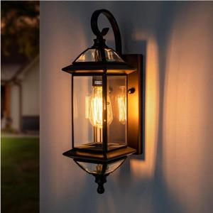 Outdoor Light Fixture 18.5" H Porch Light Oil Rubbed Bronze Outdoor Wall Lights with Clear Glass Waterproof Outside Lights for House Patio Garage Frontdoor Pack of 1 Bulb Not Included