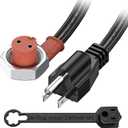 120V Block Heater Cord for Heavy Duty Immersion Heaters and Engine Block Heaters 6-feet 16AWG, Compatible with Ford F250 F350 and Dodge Ram 2500 Cummins Diesel - with Dust Cover