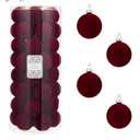 Every Day is Christmas Velvet 50ct 57cm/2.24" Christmas Ornaments, Shatterproof Christmas Tree Ornament Set, Flocking Ball Decorations (Velvet Burgundy)
