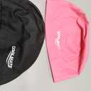 COOLMATE Fabric Swim Cap for Women, Men & Kids – Silicone Water Resistant Layer, Lightweight Cloth Cap for Pool & Lap Swimming – Non-Slip Comfortable Fit, Gift for Swimmers (2 Pack) Size М, Black and Pink