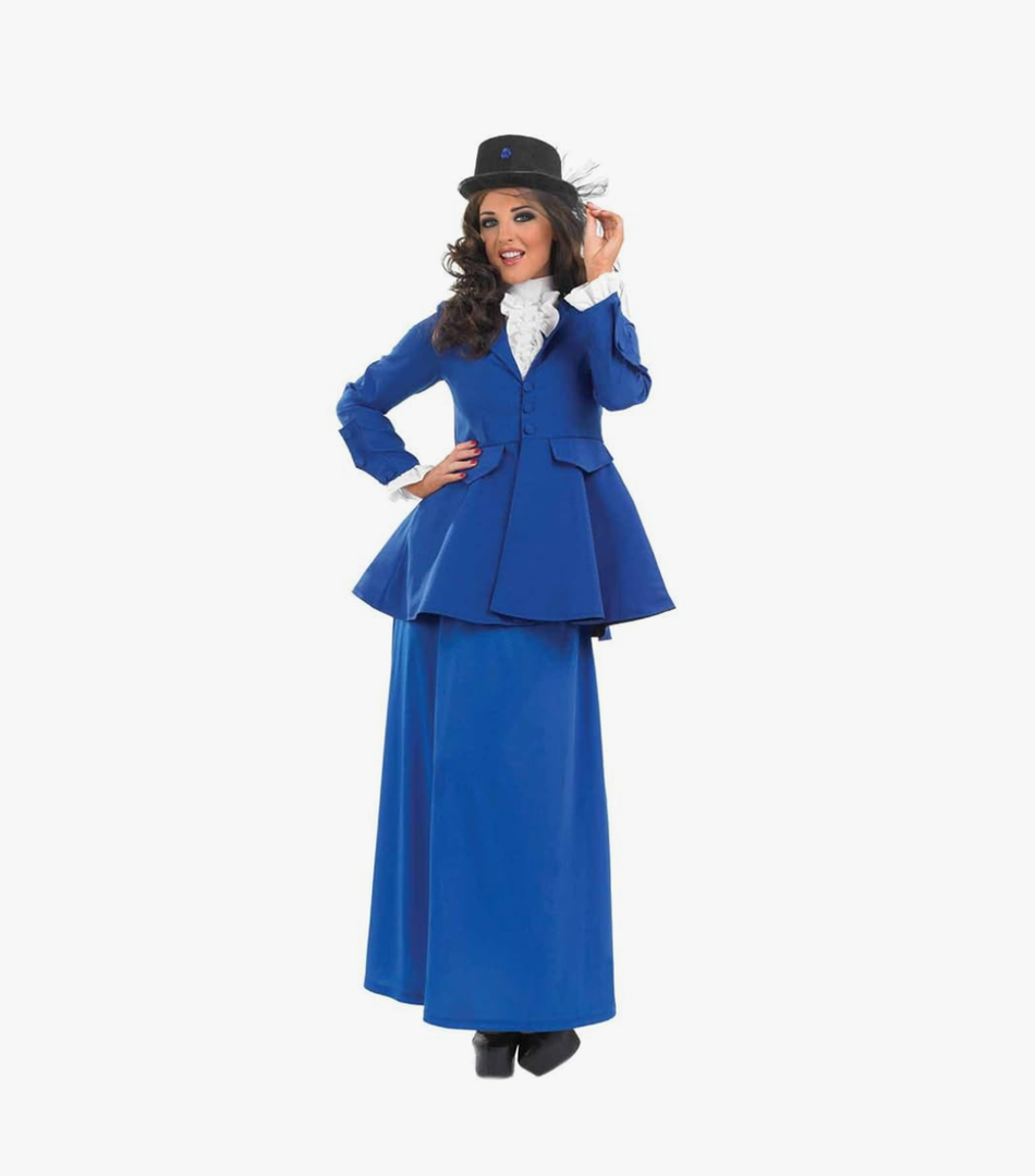 fun shack English Nanny Costume for Women, Adult Mary Poppins Book Character Outfit, Classic Nanny Dress Size S