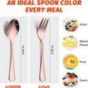 2 x 12 PCS Spoon and Fork Flatware Set, Rose Gold Silverware Cutlery Set, Stainless Steel Tableware 6 Forks (5.35 inch), 6 Spoons(5.25 inch) for Kitchen and Restaurant Mirror Polished