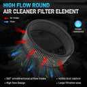 14"x4" Round Air Cleaner Filter Element High Flow (Black)