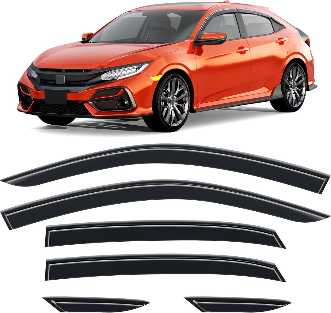Window Visors Rain Guards for Honda Civic Hatchback 2016-2021