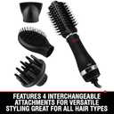CHI Volumizer 4-in-1 Blowout Brush, Hair Dryer Creates Smooth, Silky & Shiny Hair, Four Interchangeable Attachments For Versatile Styling, Black