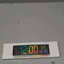 Digital Clock, Alarm Clock for Bedroom, Digital Wall Clocks for Classroom, Living Room Decor, Desk Clock Large Display, 13 Number Display Colors, 12 Ambient Light Colors, Auto Dimming, DST (Black)