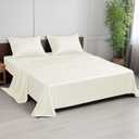 Linenwalas Premium 100% Viscose Derived from Bamboo Queen Sheet Set - Ultra Soft, Breathable & Cooling, Ideal for Hot Sleepers, 16" Deep Pocket, Hotel Luxury Bedding (Ivory)