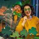 St Patricks Day Decorations Wooden Shamrock Decor Set, 4pcs Gradient Green St. Patrick's Day Irish Lucky Table Decoration for Home Office Tiered Tray Centerpiece (Green)