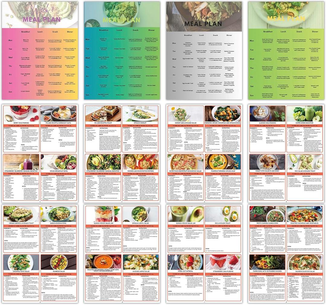 Mediterranean Diet Meal Plan  4-Week Heart-Healthy Recipes with Weekly Menu Planner, Grocery Lists & Easy Mediterranean Cooking Guide