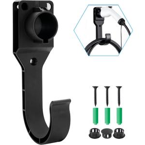 DEDC EV Charger Cable Holder SAE J1772 EV Charger Holder Wall Mount Electric Vehicle Charging Holster Dock for BMW, Chevy Bolt, Volt, Nissan Leaf, Fiat, Ford F-150, Mustang Mach-E, Volkswagen Charger