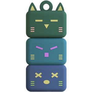 Cute Cat USB Flash Drive Computer Memory Stick USB Pendrive Creative Mini PVC Overlay Cat Car Music USB Drive (Green 64GB)