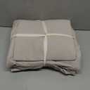 JIYUAN 100% Washed Cotton Duvet Cover Set 3 Pieces King, 1 Duvet Cover 104x90 Inches(Comforter Not Included) and 2 Pillowcases,Linen Feel Bedding Set Comfy and Breathable, Heathered Cream Grey