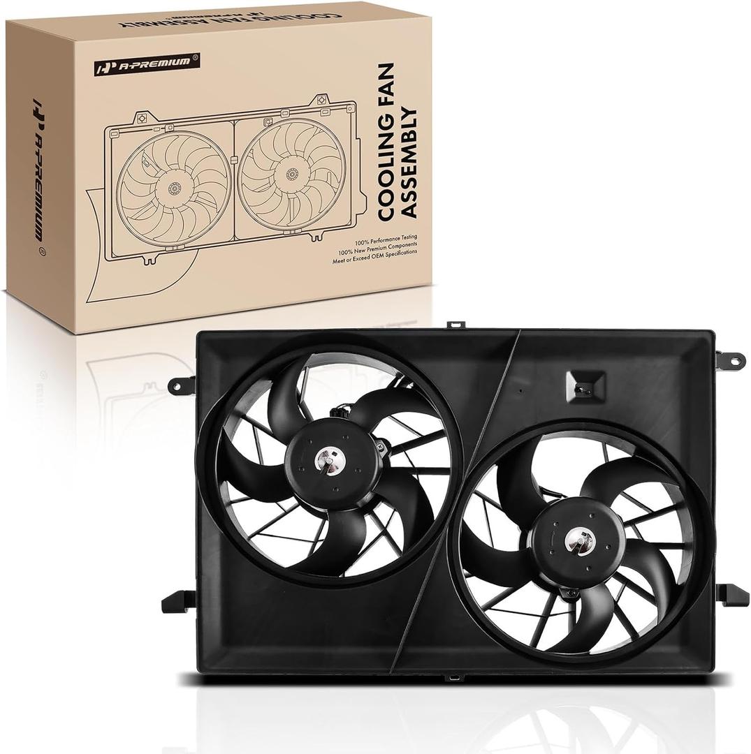 A-Premium Engine Radiator Cooling Fan Assembly Compatible with Select Chevrolet & GMC & Buick & Saturn Models - Traverse 2009-2017, Acadia 2007-2016, Acadia Limited 2017, Enclave 2008-2017, Outlook
