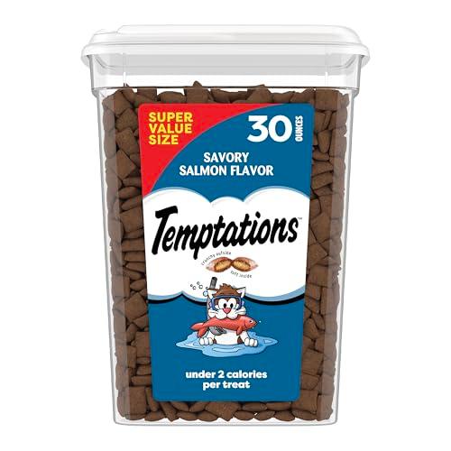 Temptations Cat Treats Classic Crunchy and Soft Cat Treats, Savory Salmon Flavor, 30 oz. Tub BB: 07/07/27