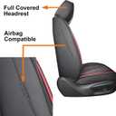 YIERTAI Full Coverage Universal Seat Covers Fit for Toyota Rav4 Honda Crosstour Hyundai Elantra Nissan Rogue Kia Soul Infiniti Chevy Mazda Lexus Acura RDX TSX Waterproof Leather 2PCS Black-Red