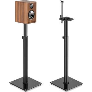 TVON Speaker Stand Height Adjustable from 32"-43" Bookshelf Speaker Stand Pair for Satellite Speakers with 360 Swivel, Ideal for Home Theater and Music Studio, Set of 2 for Bose Polk JBL Sony Yamaha (BLACK)